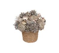 Atmosphera Créateur d'intérieur - Composition Artificielle Terre de Rose 19cm Champagne G