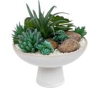 Atmosphera Créateur d'intérieur – Composition de plantes artificielles Soleya 20 cm Blanc G