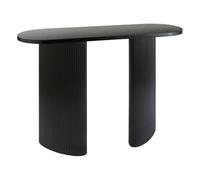 Atmosphera Créateur d'Intérieur - Console Olova Noir Effet Bois 2 Pieds Texturés Finition Semi-Brillante Salon, Bureau, Entrée