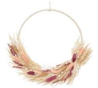Atmosphera Créateur d'intérieur - Couronne de Fleurs Séchées Murale 34cm Rose Rose G