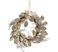 Atmosphera Créateur d'intérieur - Couronne de Noël Déco Feuilles 40cm Or G