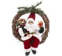 Atmosphera Créateur d'intérieur - Couronne Père Noël Déco "Soir" 39cm Rouge & Beige