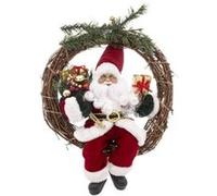Atmosphera Créateur d'intérieur - Couronne Père Noël Déco Soir 39cm Rouge & Beige G