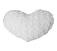 Atmosphera Créateur d'intérieur - Coussin Coeur Bouclée 28x36cm Écru Blanc, Blanc G
