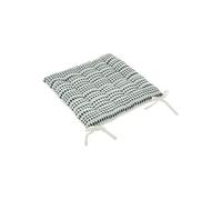 Atmosphera - Galette de Chaise en Coton 38x38cm Bleu égéen