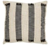 Atmosphera Créateur d'intérieur - Coussin Déco à Franges "Malakite" 50x50cm Noir & Blanc G