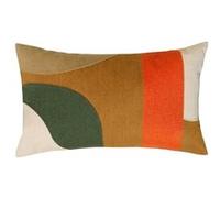 Atmosphera Créateur d'intérieur - Coussin Déco Brodé "Hary" 30x50cm Caramel Marron