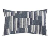 Créateur d'intérieur - Coussin Déco en Jacquard Chenillé "Calix" 30x50cm Bleu Encre