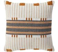 Créateur d'intérieur - Coussin Déco Jacquard "Disso" 40x40cm Beige Lin