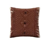 Atmosphera Créateur d'intérieur - Coussin Déco Macramé "Alicante" 40x40cm Marron