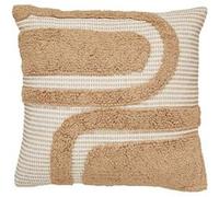 Atmosphera Créateur d'intérieur - Coussin Déco Tufté "Poppy" 50x50cm Beige Lin G