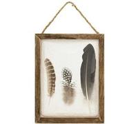 Atmosphera - Déco Murale bombée Plume Jonas Bois 20x25cm