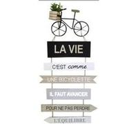 Atmosphera Créateur d'intérieur - Décoration Murale "Citation Vélo" 56cm Multicolore Multicolore G