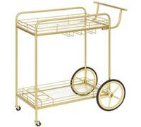 Atmosphera - Desserte Antonella - métal et Verre trempé - doré - H90 cm