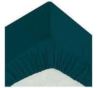 Atmosphera Créateur d'intérieur - Drap Housse 1 Personne Percale 90x190cm Bleu Egéen Bleu