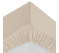 Atmosphera Créateur d'intérieur - Drap Housse 2 Personnes Percale 180x200cm Beige Lin