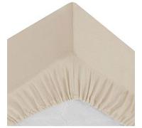 Atmosphera Créateur d'intérieur - Drap Housse 2 Personnes "Percale" 180x200cm Beige Lin Beige G