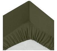 Atmosphera - Drap housse « Intérieur » 90 x 190 cm Kaki Kaki G