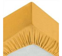 Drap-housse ""Carina"" coton jaune moutarde 90x190cm - Atmosphera createur d'interieur