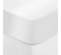 Atmosphera Drap housse Satine 140 x 190 cm Blanc