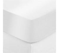 Drap-housse ""Isadora"" satin 160x200cm blanc - Atmosphera Créateur d'intérieur