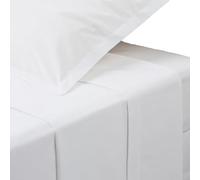 Atmosphera Créateur d'intérieur - Drap Plat 2 Personnes Percale 240x290cm Blanc