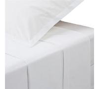 Créateur d'intérieur - Drap Plat 2 Personnes "Percale" 240x290cm Blanc
