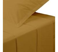 Atmosphera Créateur d'intérieur - Drap Plat 2 Personnes Percale 240x290cm Mordoré Jaune