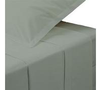 Atmosphera - Drap plat Percale 2 personnes 240x290 cm Vert Tilleul
