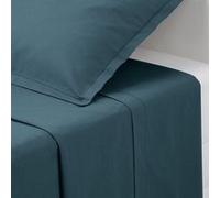 Drap-housse en coton bleu orage Bleu 180 x 290 cm