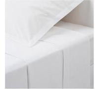 Drap plat ""Carina"" en coton blanc 240x290cm - Atmosphera Créateur d'intérieur