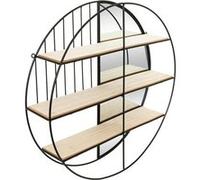 Atmosphera Créateur d'intérieur - Étagère Murale Avec Miroir "Zina" 56cm Noir Noir
