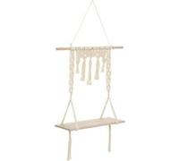 Atmosphera Créateur d'intérieur - Étagère Murale en Bois "Macramé" 80cm Ivoire Beige G