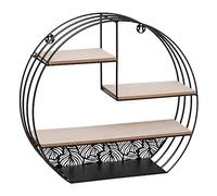 ATMOSPHERA CREATEUR D'INTERIEUR Étagère Murale métal et Bois Ronde Noir