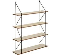 Atmosphera Créateur d'intérieur Étagère murale Métal Plateau MDF noir marron 81,4 cm x 60 cm x 16,8 cm