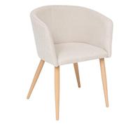 Atmosphera – Fauteuil à dîner Marlo – hêtre, tissu beige