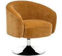 Atmosphera Créateur d'intérieur - Fauteuil Pivotant Velours "Edith" 73cm Ocre Jaune G