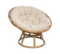 Fauteuil Seram en Rotin - ATMOSPHERA - Style loveuse avec coussin - Beige - Relaxation