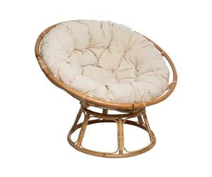 Atmosphera Créateur d'Intérieur - Fauteuil Seram en Rotin - Chaise Papasan Confortable avec Coussin - Intérieur et Extérieur - Mobilier de Jardin, Terrasse, Balcon, Salon