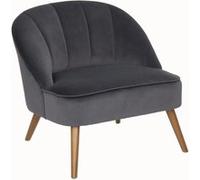 Fauteuil ""Naova"" velours gris - Atmosphera createur d'interieur