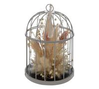Atmosphera Créateur d'intérieur - Fleurs Séchées Déco "Cage" 20cm Gris