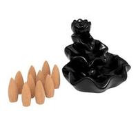 Créateur d'intérieur - Fontaine à Encens Avec 10 Cônes "Iloe" 10cm Noir