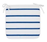 Atmosphera – Galette de chaise Oceania 39x39 cm rayée bleu et blanc