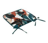 Créateur d'intérieur - Galette de Chaise Imprimée Feuilles 38x38cm Bleu Canard
