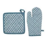 Atmosphera Créateur d'intérieur - Gant & Manique Imprimé "Tikal" 32cm Bleu Canard Bleu G