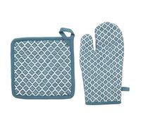 Atmosphera Créateur d'intérieur - Gants & Manique Imprimé Tikal 32cm Bleu Canard