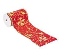 Atmosphera Créateur d'intérieur - Guirlande de Noël Ruban Féérie Folk 12x500cm Rouge G