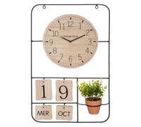 Atmosphera Créateur d'intérieur - Horloge Murale & Date "Camille" 51cm Noir