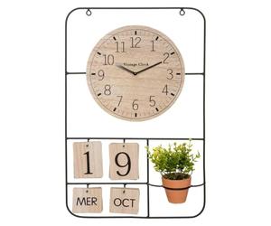 Atmosphera Créateur d'intérieur - Horloge Murale & Date "Camille" 51cm Noir