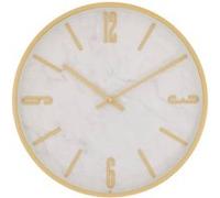 Horloge Murale Effet Marbre "Nathalie" 29cm Doré